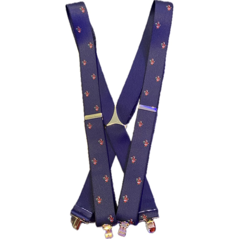 Santa suspenders, just in time for the holiday season.